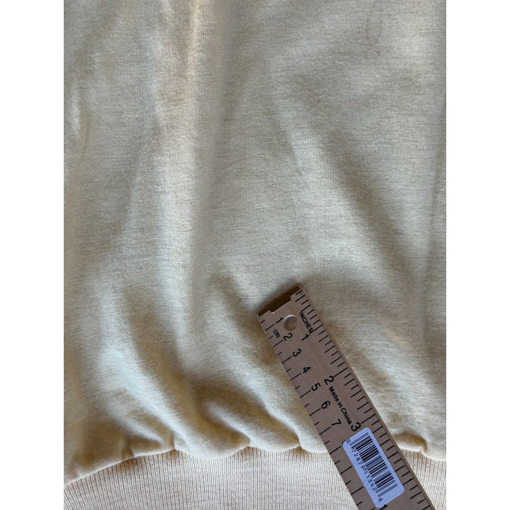 Vtg Mens Sz Large CHAPS by Ralph Lauren Yellow Long Sleeve Polo Shirt - Minor Fl - Picture 5 of 9